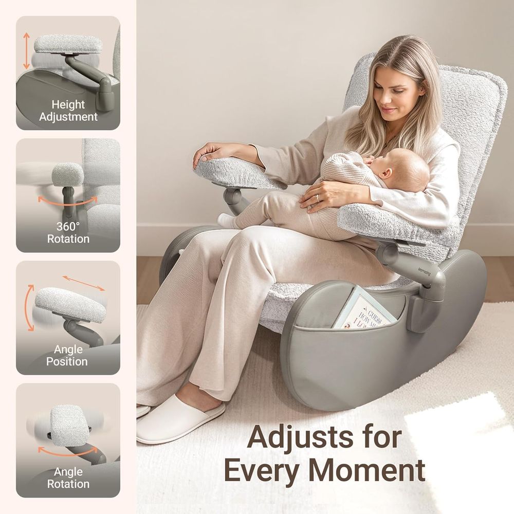 Fotel bujany tapicerowany z po – Rocking Chair Nursery recenzja i cena