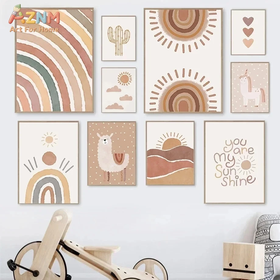 AZNM Boho Nursery Unframed Can – Baby Nursery You Are My Sunshine recenzja i cena