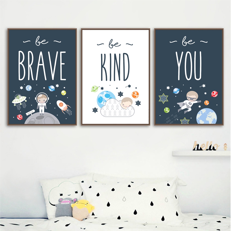 Space Themed Nursery Wall Art  – Baby Boy Nursery Quotes recenzja i cena