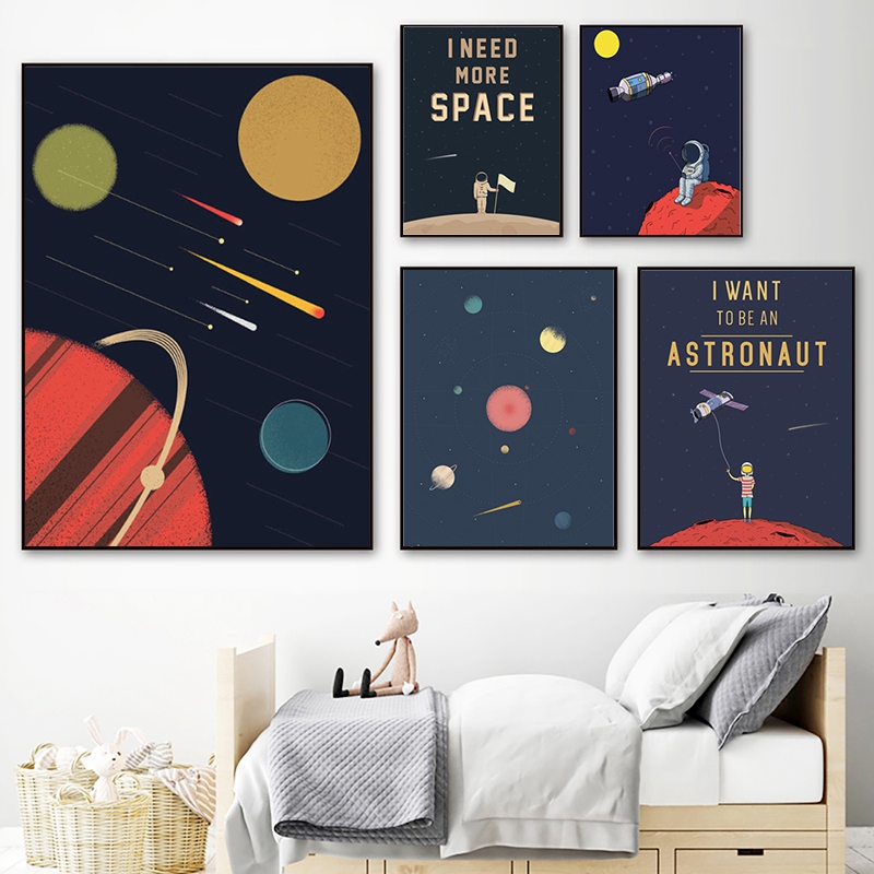 Space Themed Nursery Wall Art  – Baby Boy Nursery Quotes recenzja i cena