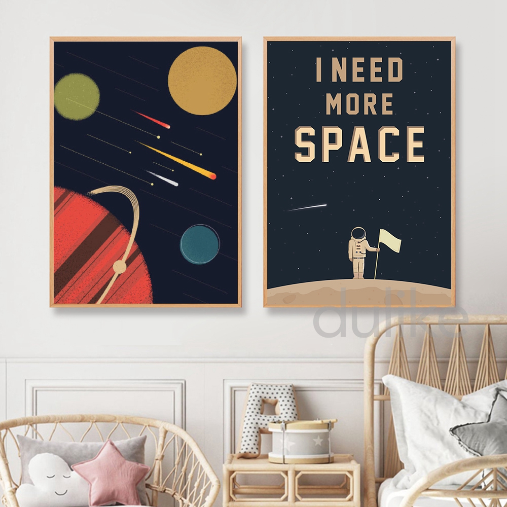 Space Themed Nursery Wall Art  – Baby Boy Nursery Quotes recenzja i cena