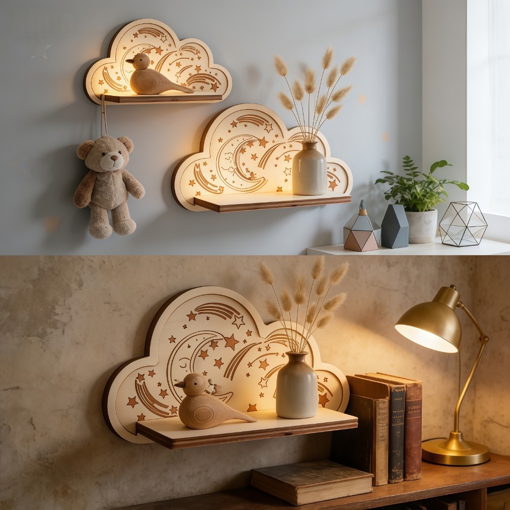 Drewniana półka ścienna w kszt – Baby Nursery Hooks recenzja i cena