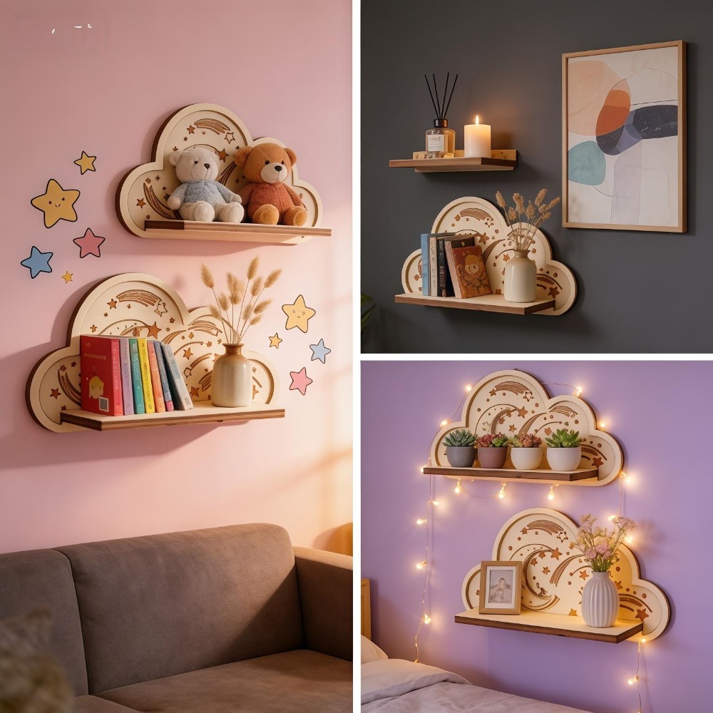 Drewniana półka ścienna w kszt – Baby Nursery Hooks recenzja i cena