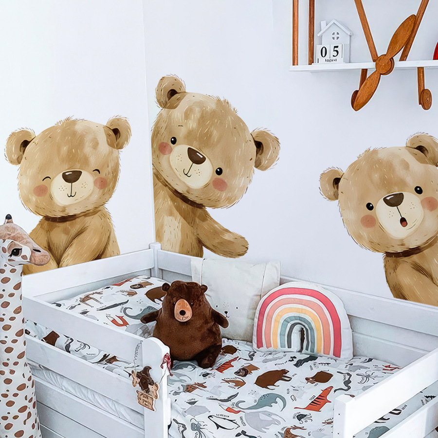 Naklejki ścienne z uroczym mis – Baby Nursery Wallpaper Girl recenzja i cena