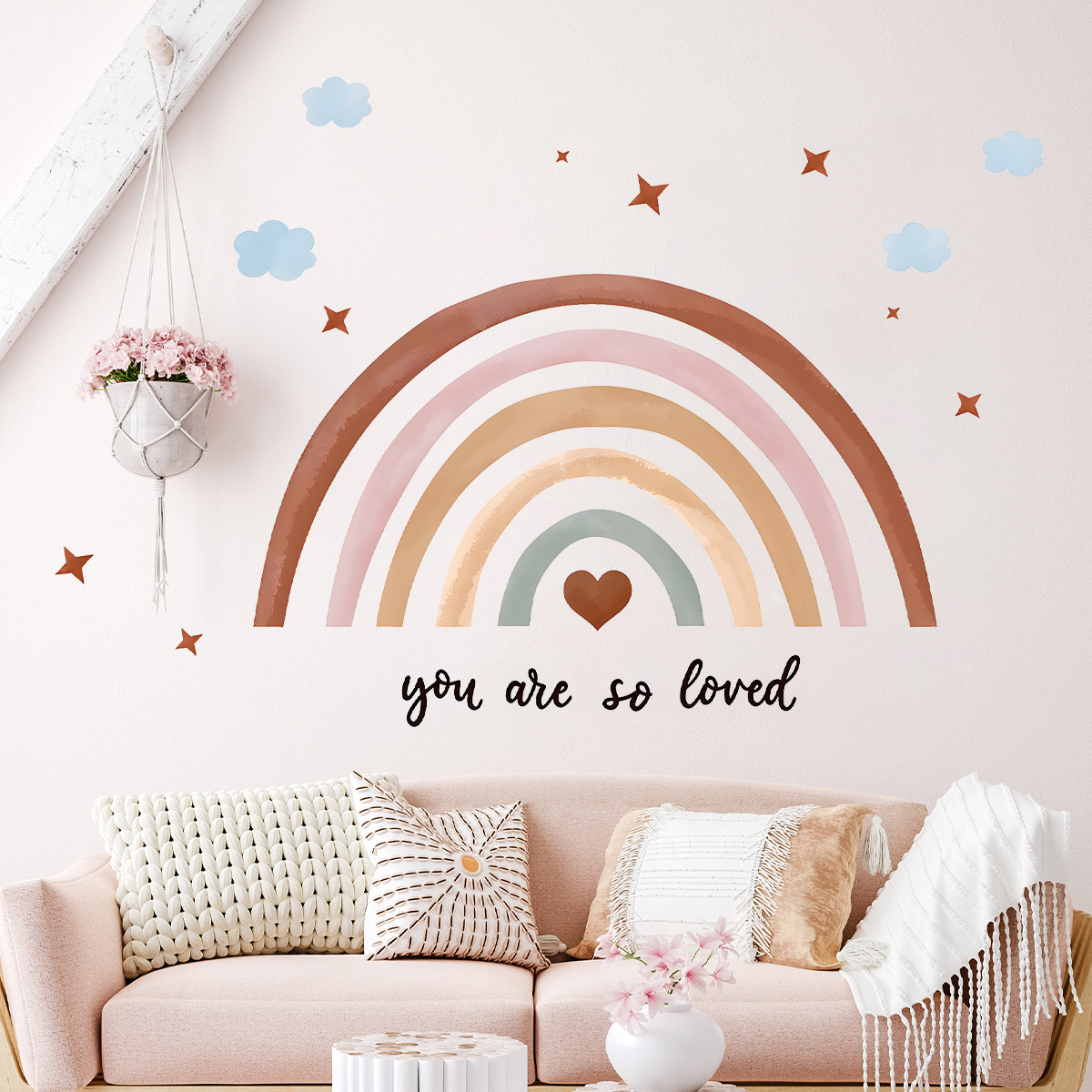 Naklejka ścienna w stylu boho  – Baby Nursery Wallpaper Girl recenzja i cena