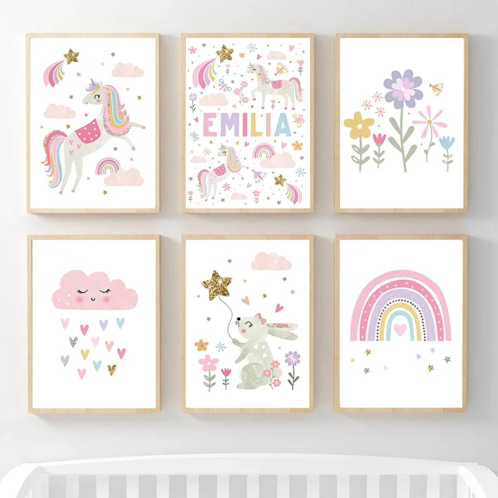 Różowy Jednorożec Królik Tęcza – Baby Nursery Decor Girl recenzja i cena