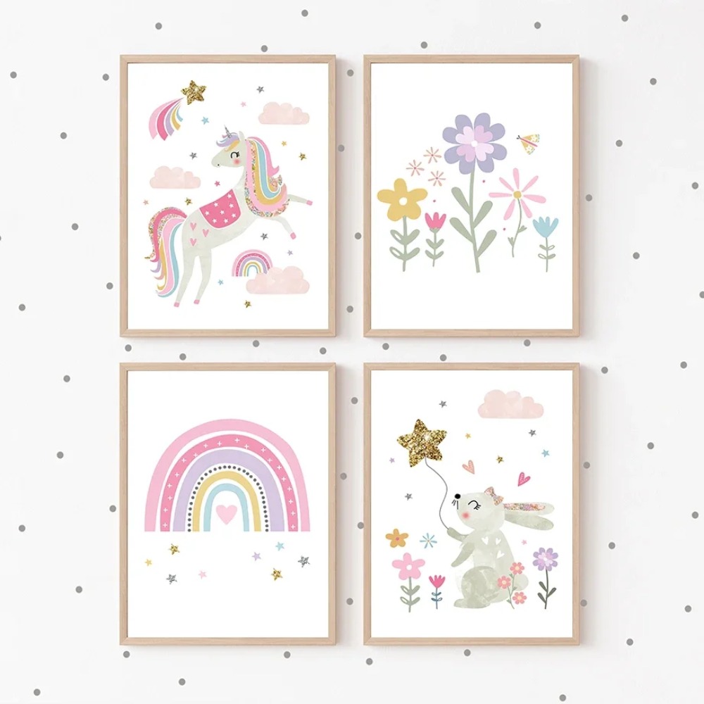 Różowy Jednorożec Królik Tęcza – Baby Nursery Decor Girl recenzja i cena