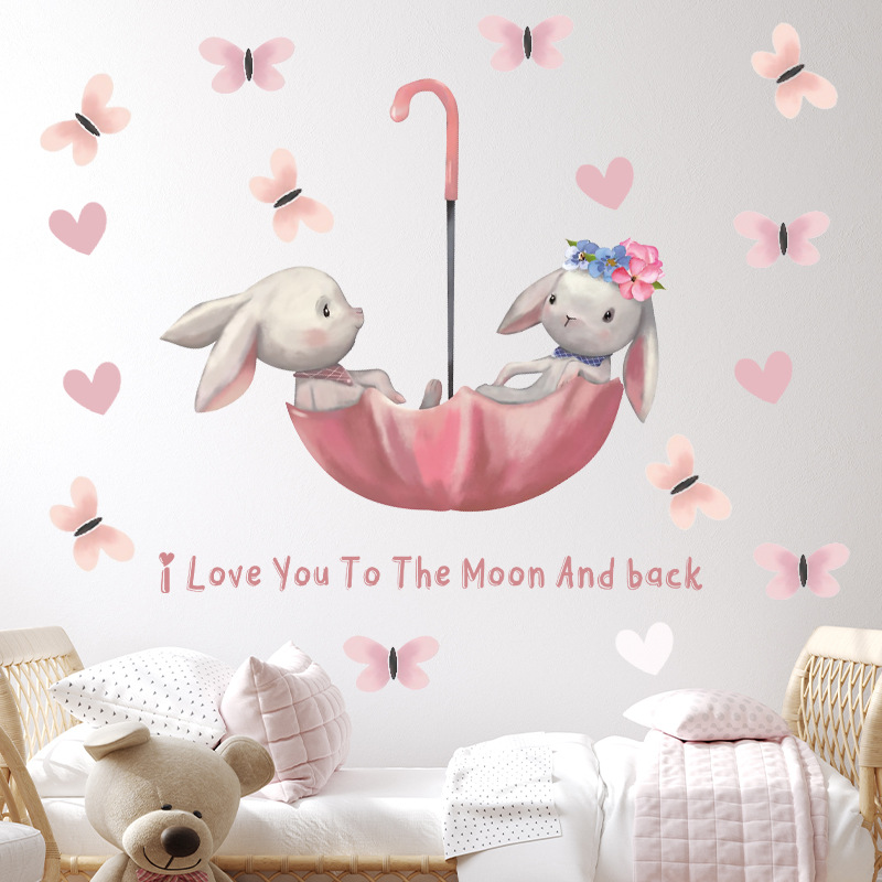 Śliczny Królik Niedźwiedź Gwia – Baby Nursery Wallpaper Girl recenzja i cena