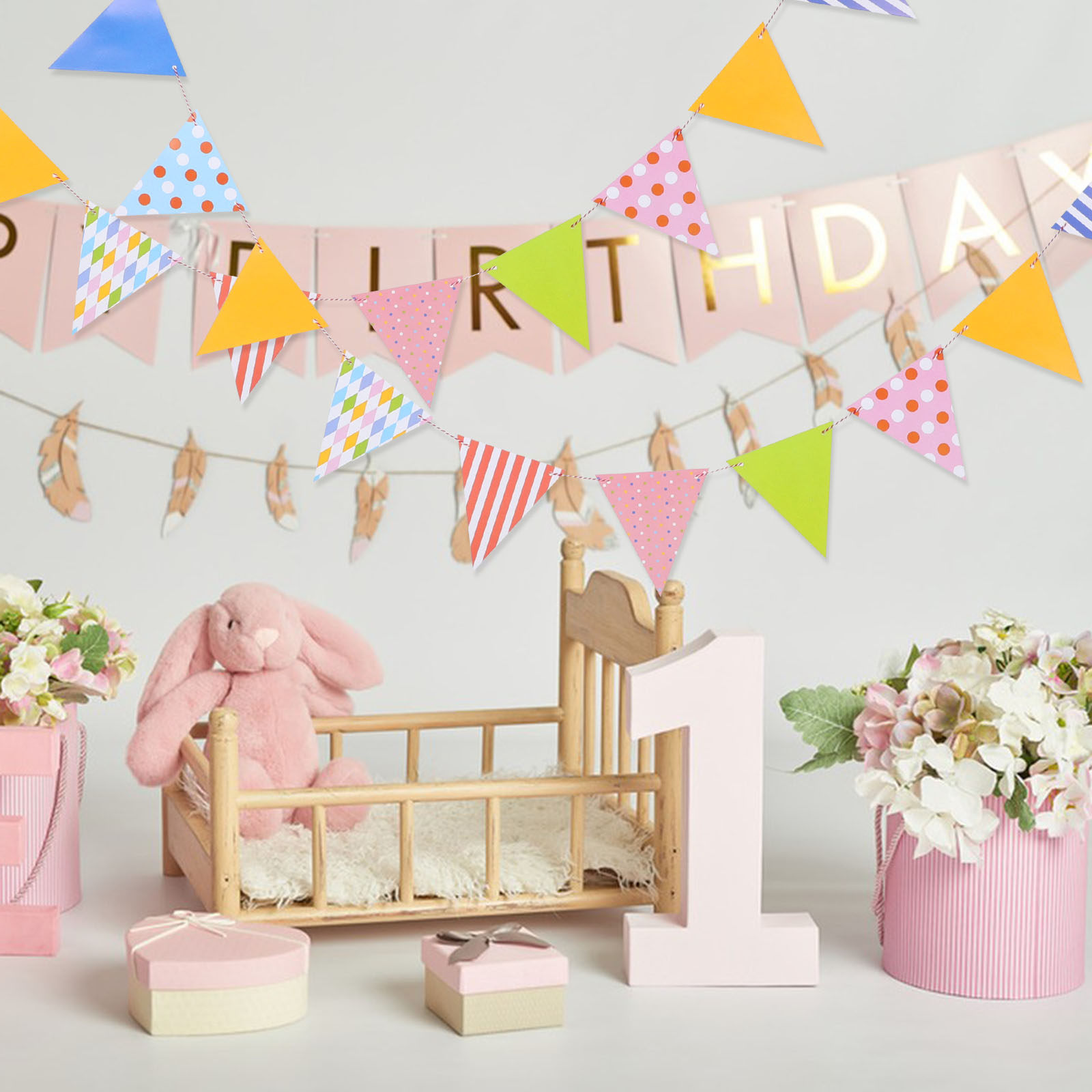 Girlanda z trójkątnych papiero – Baby Nursery Garland recenzja i cena