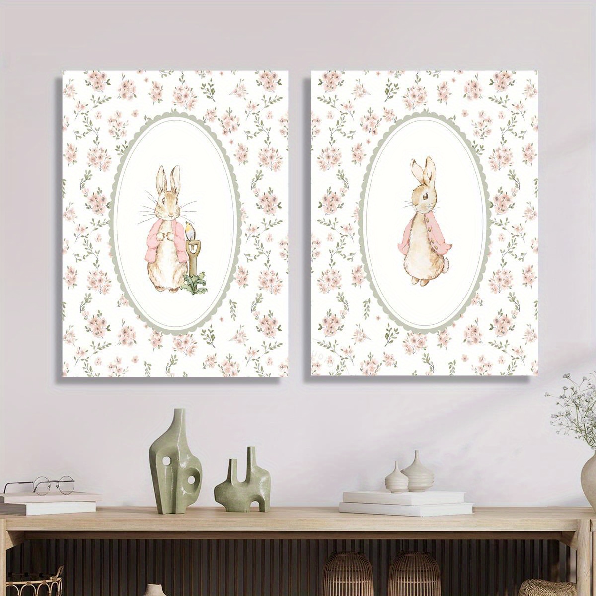 2 szt. Retro Obraz na Płótnie  – Baby Nursery Decor Girl recenzja i cena