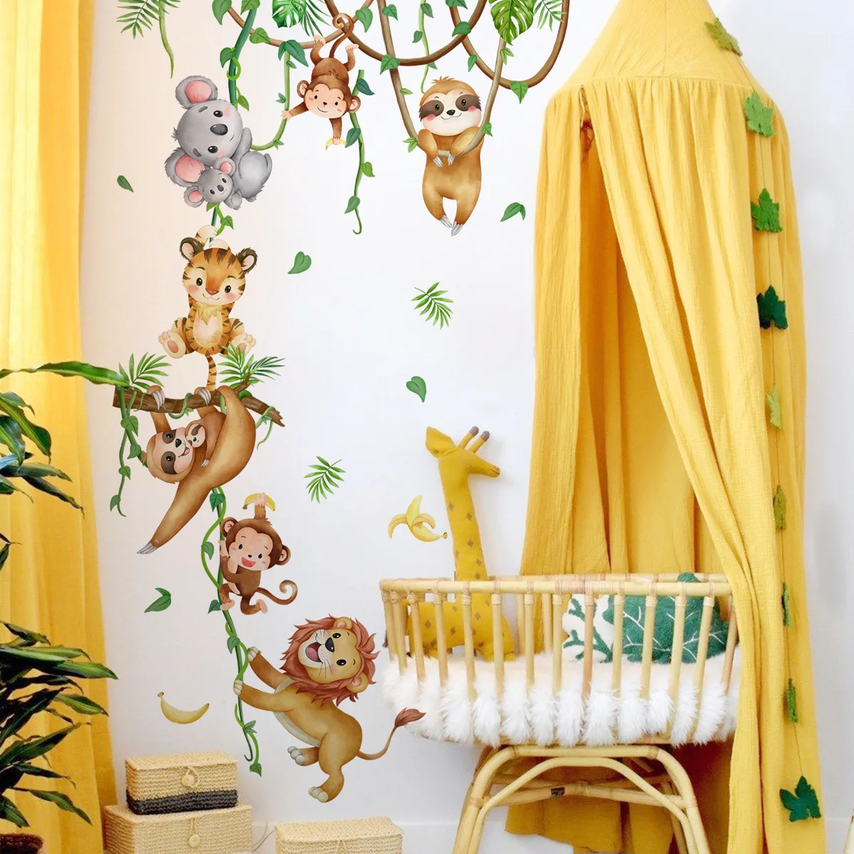 Leśne zwierzę Lew Leniwiec Mał – Baby Nursery Wallpaper Girl recenzja i cena