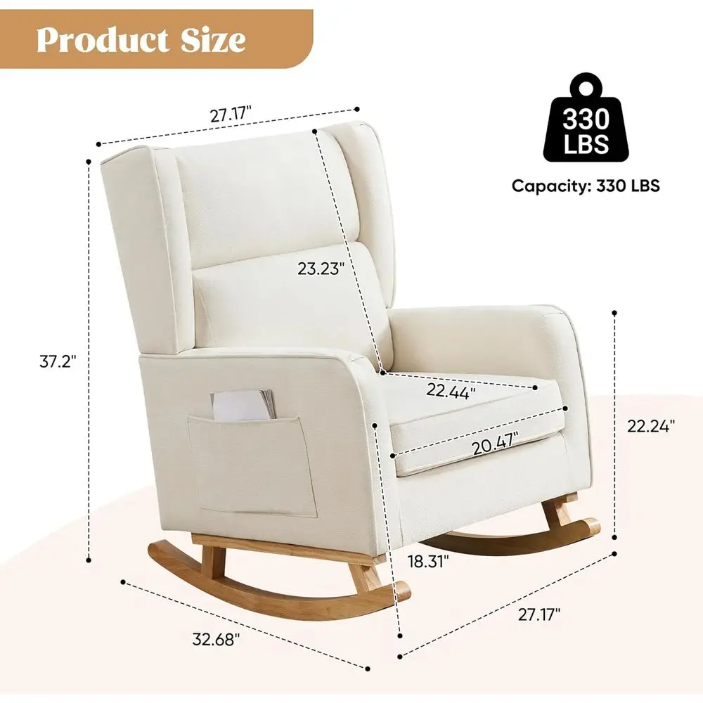 Fotel bujany z litego drewna z – Rocking Chair Nursery recenzja i cena