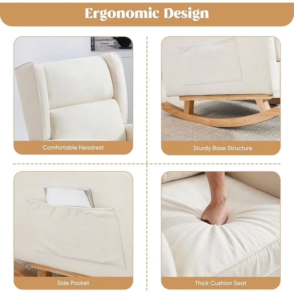 Fotel bujany z litego drewna z – Rocking Chair Nursery recenzja i cena