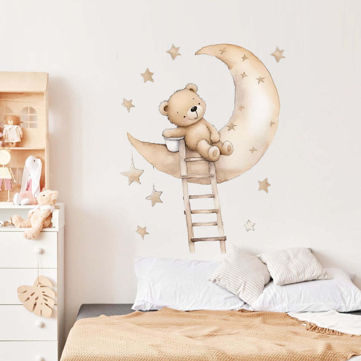 Naklejki ścienne Kawaii z moty – Baby Nursery Wallpaper Girl recenzja i cena