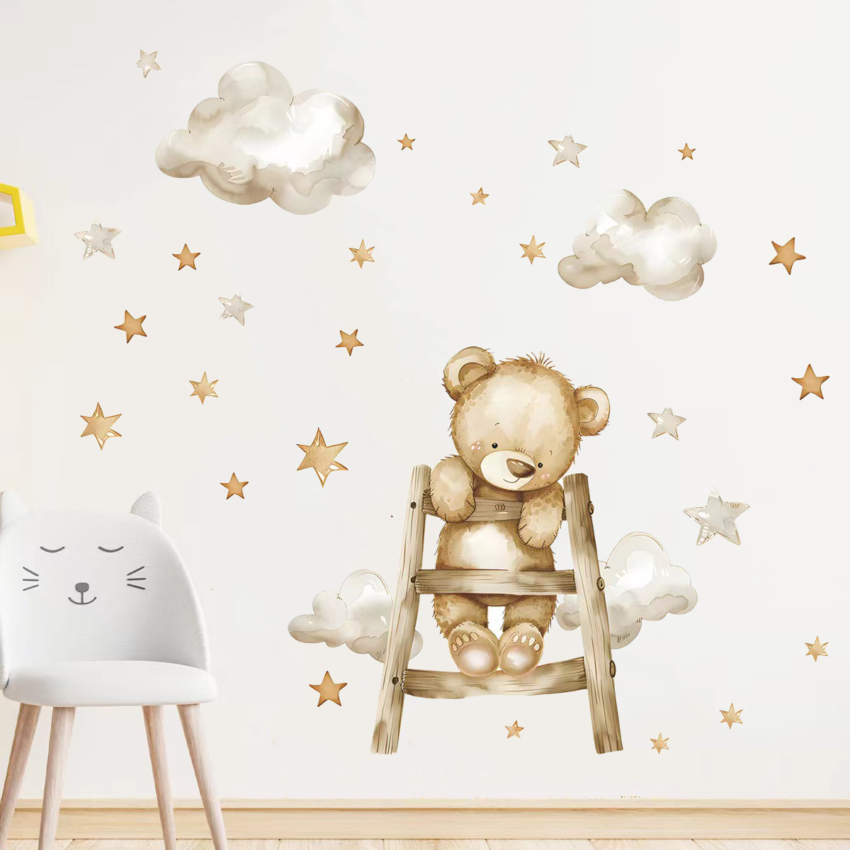 Naklejki ścienne Kawaii z moty – Baby Nursery Wallpaper Girl recenzja i cena