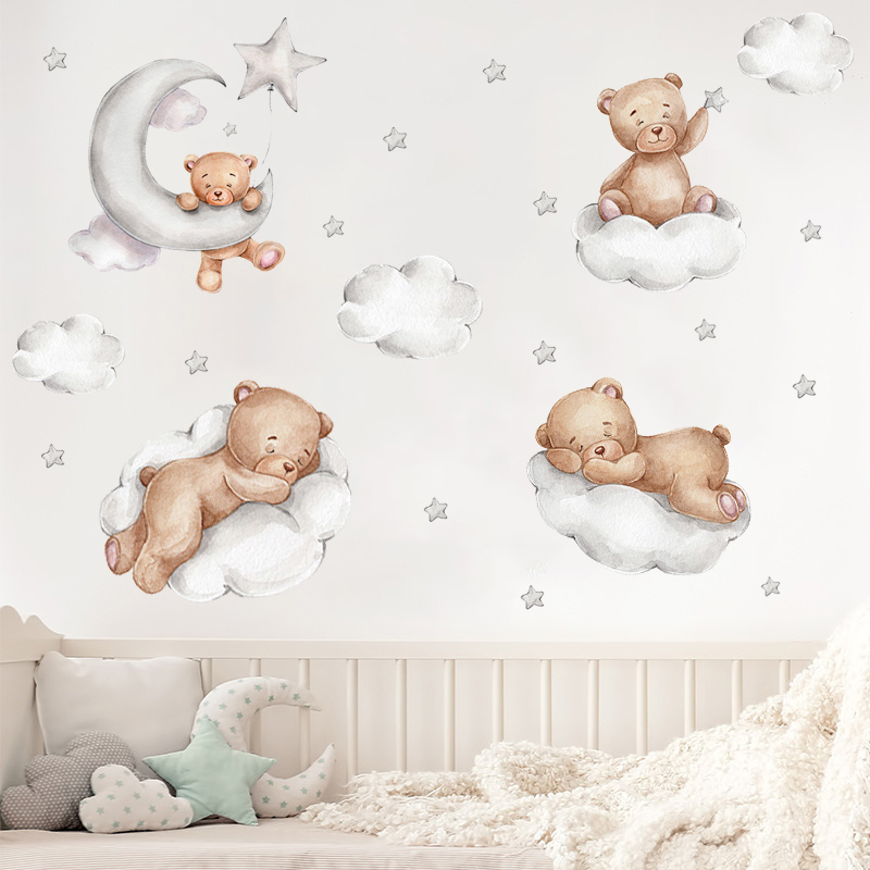Naklejki ścienne Kawaii z moty – Baby Nursery Wallpaper Girl recenzja i cena