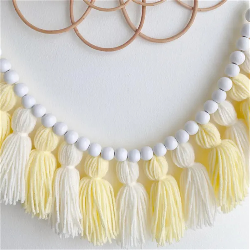 Żółte girlandy boho z frędzlam – Baby Nursery Garland recenzja i cena