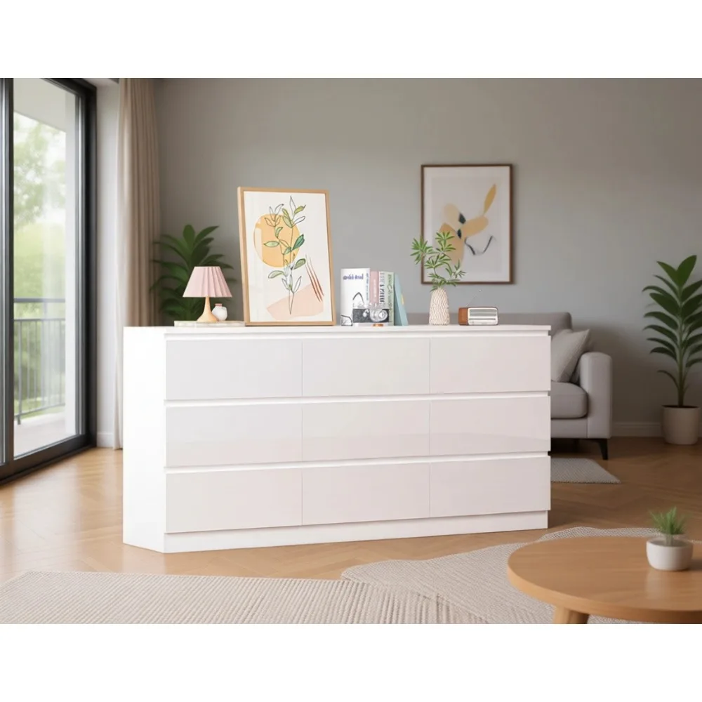 Duża komoda z 9 szufladami, 70 – Drawer Dresser White recenzja i cena