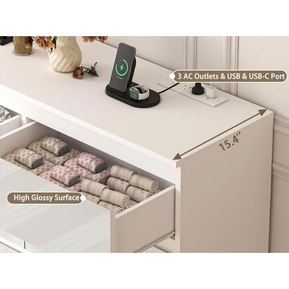 Duża komoda z 9 szufladami, 70 – Drawer Dresser White recenzja i cena