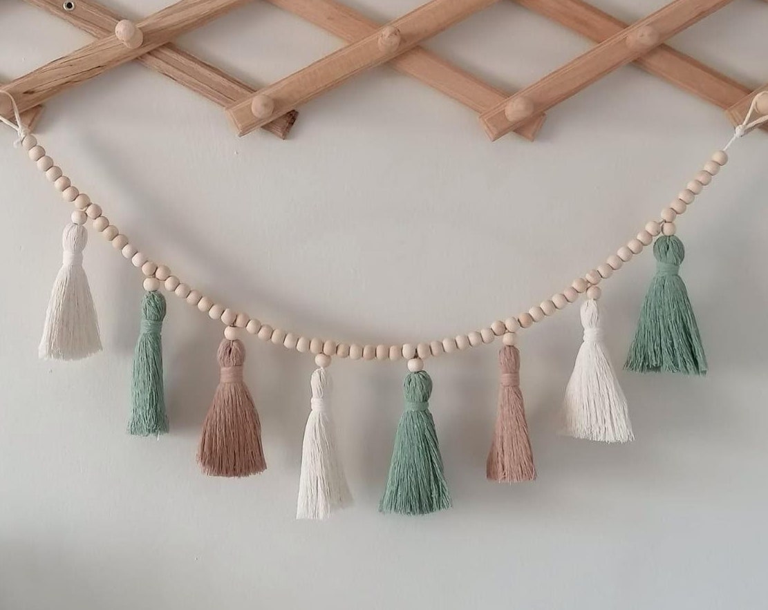 Girlanda z makramy z frędzlami – Baby Nursery Garland recenzja i cena