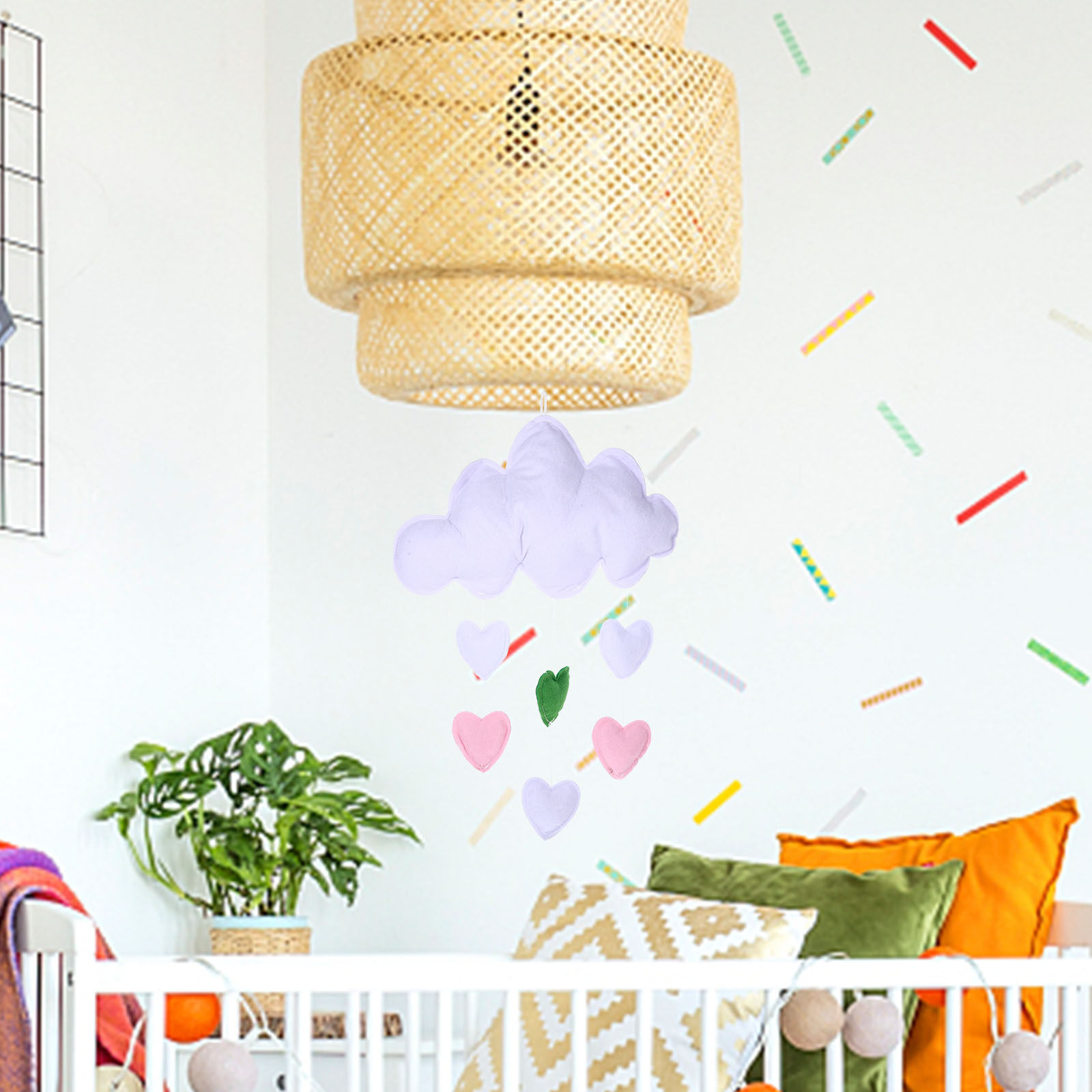2 szt. Chmurki z deszczkami, u – Baby Nursery Garland recenzja i cena