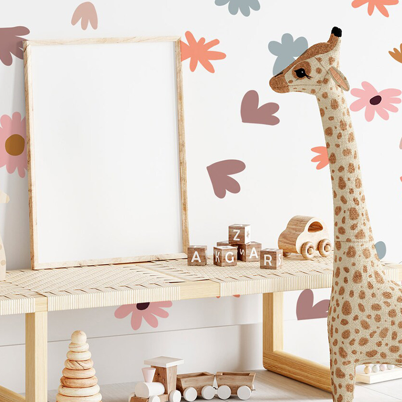 DIY wielobarwne kwiaty naklejk – Baby Nursery Wallpaper Girl recenzja i cena