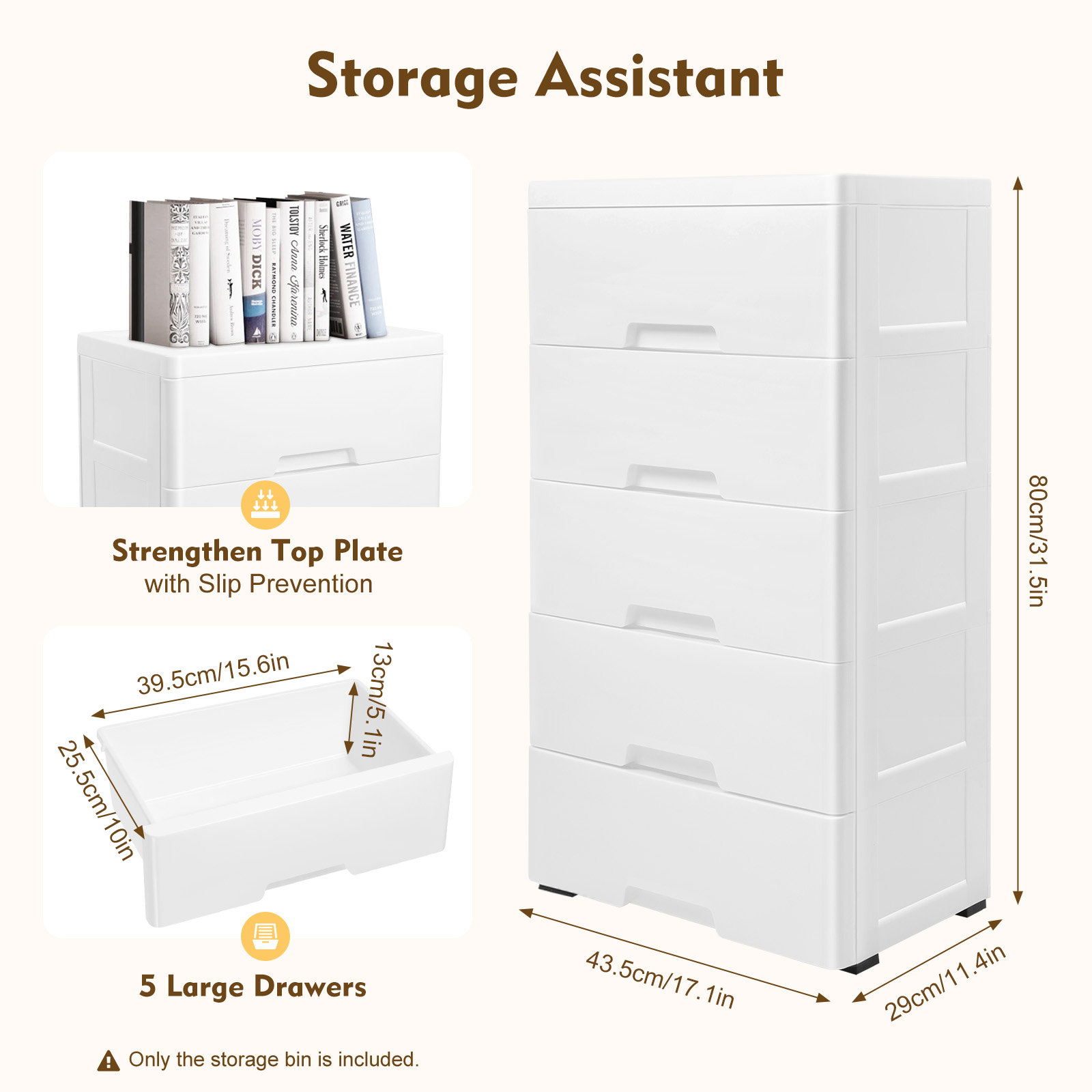 5-warstwowa szafka do przechow – Drawer Dresser White recenzja i cena